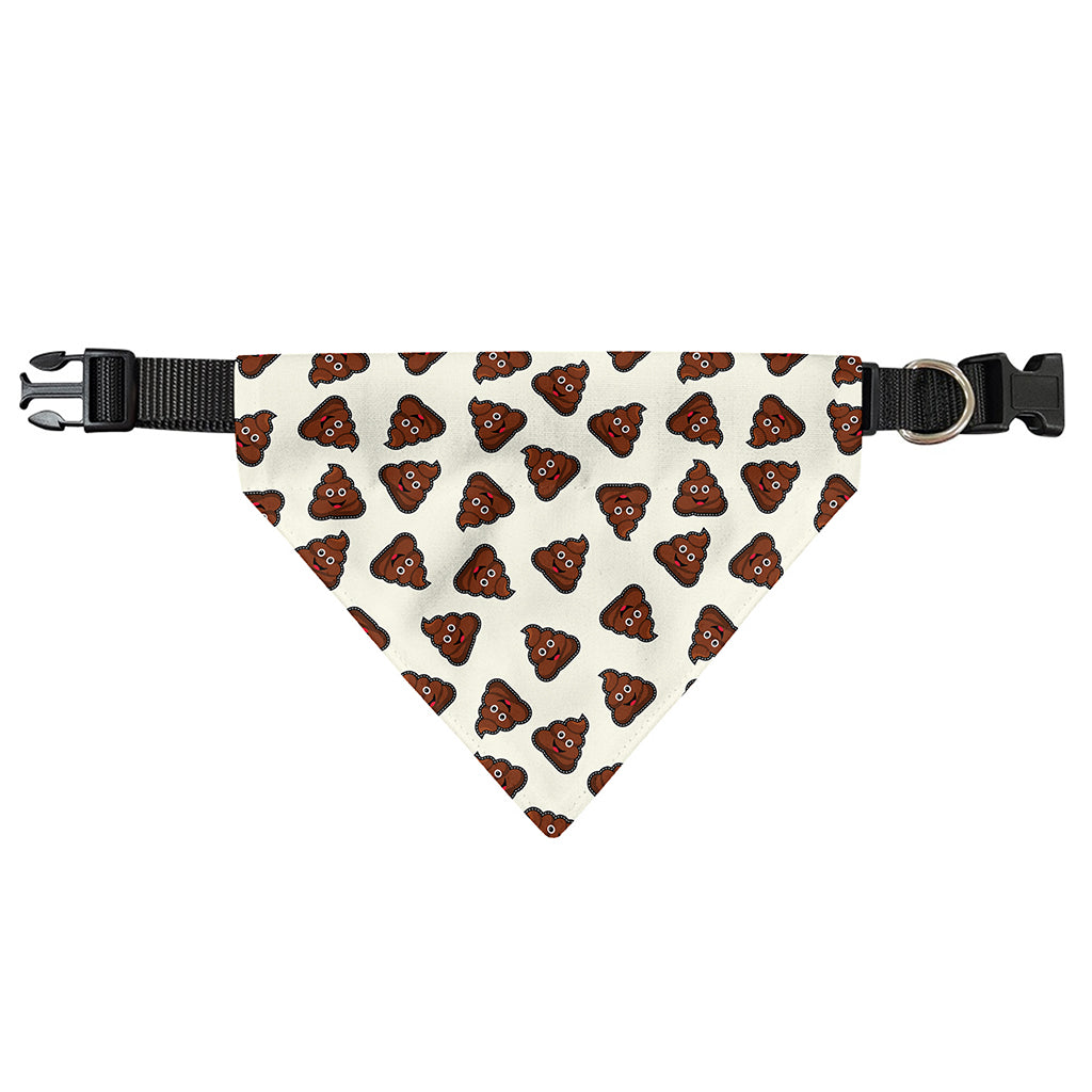 Happy Poop Pattern Print Over The Collar Dog Bandana