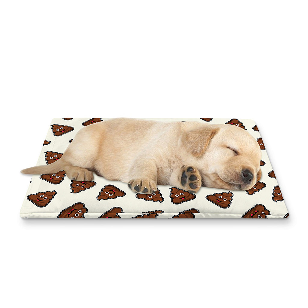 Happy Poop Pattern Print Pet Cooling Mat Cover