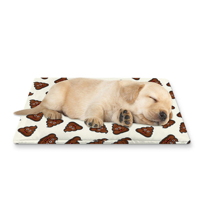 Happy Poop Pattern Print Pet Cooling Mat Cover