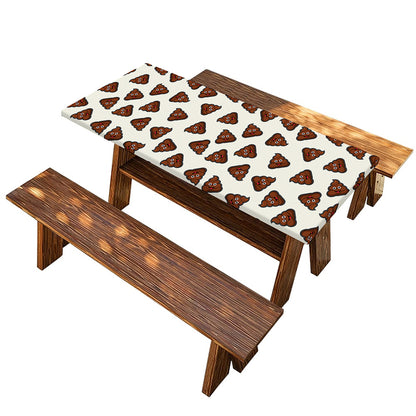 Happy Poop Pattern Print Picnic Table Cover