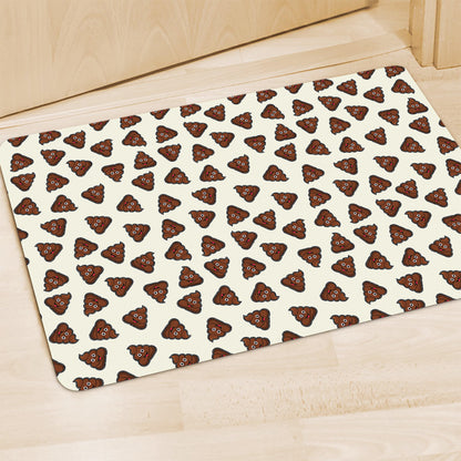 Happy Poop Pattern Print Polyester Doormat
