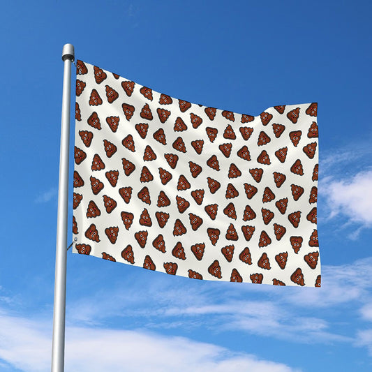 Happy Poop Pattern Print Polyester Flag