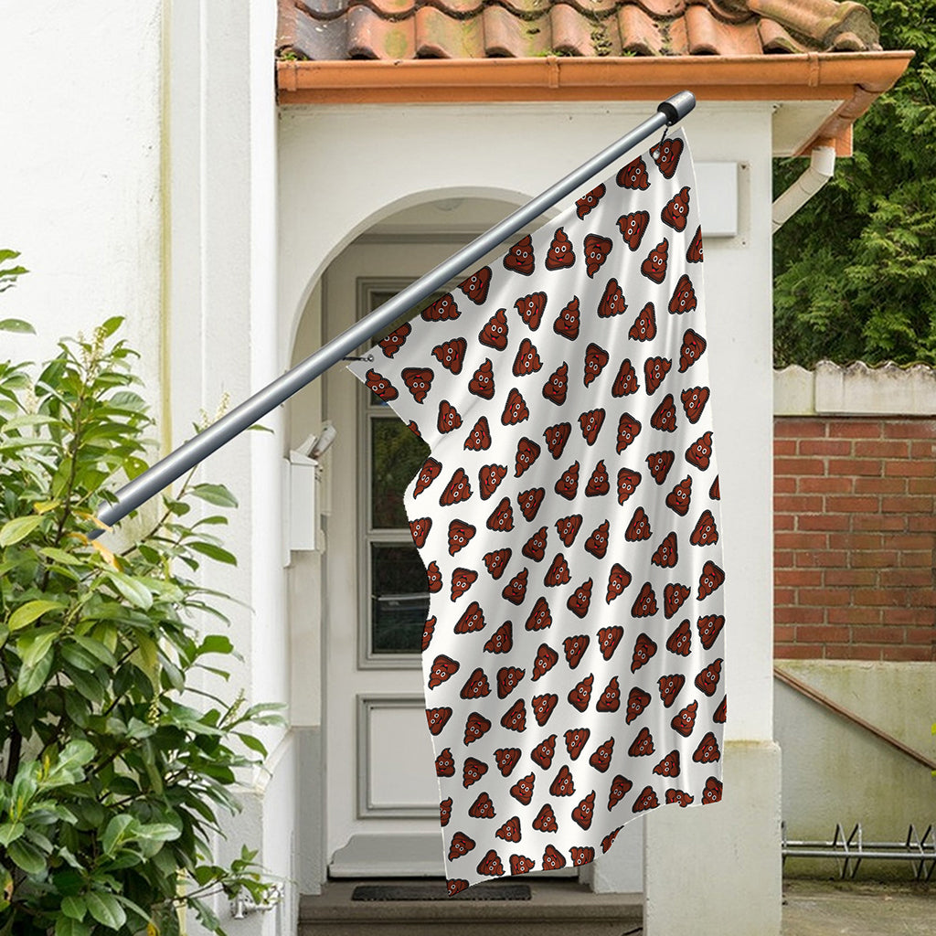 Happy Poop Pattern Print Polyester Flag
