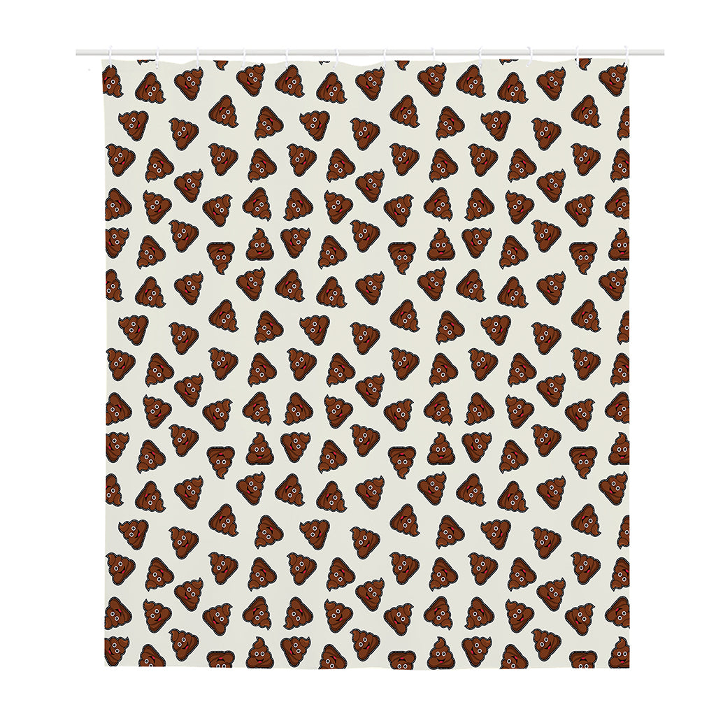 Happy Poop Pattern Print Polyester Shower Curtain