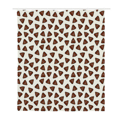 Happy Poop Pattern Print Polyester Shower Curtain