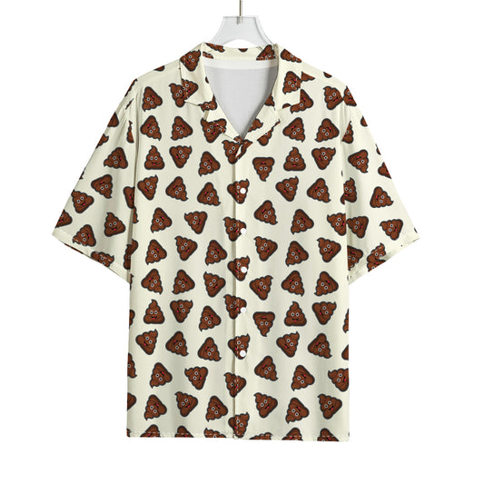 Happy Poop Pattern Print Rayon Hawaiian Shirt
