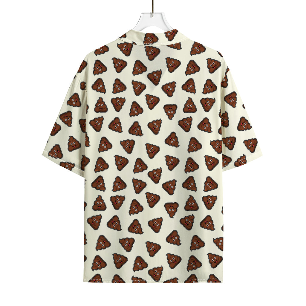 Happy Poop Pattern Print Rayon Hawaiian Shirt