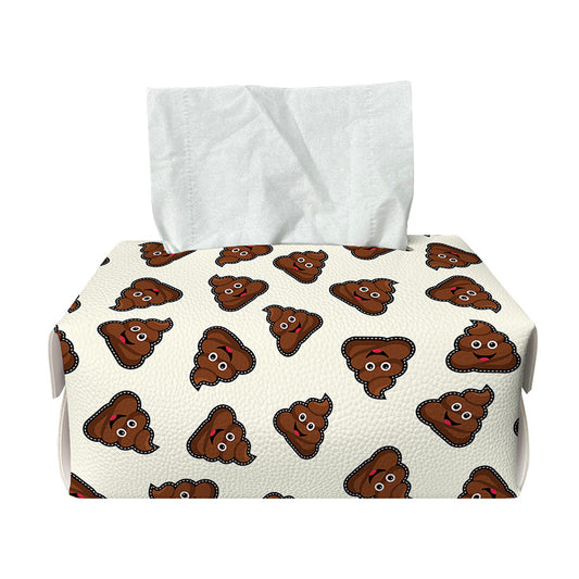 Happy Poop Pattern Print Rectangle Tissue Box Cover