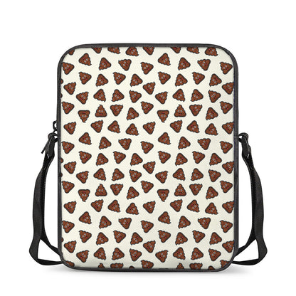 Happy Poop Pattern Print Rectangular Crossbody Bag
