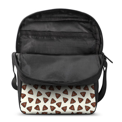 Happy Poop Pattern Print Rectangular Crossbody Bag
