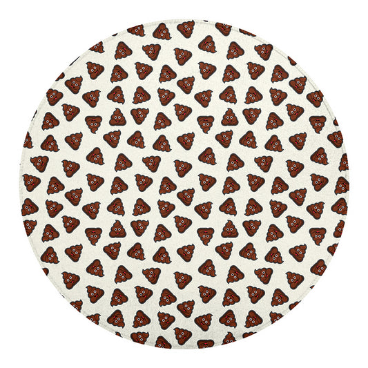 Happy Poop Pattern Print Round Blanket