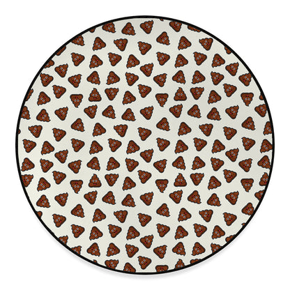 Happy Poop Pattern Print Round Floor Mat