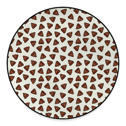 Happy Poop Pattern Print Round Floor Mat