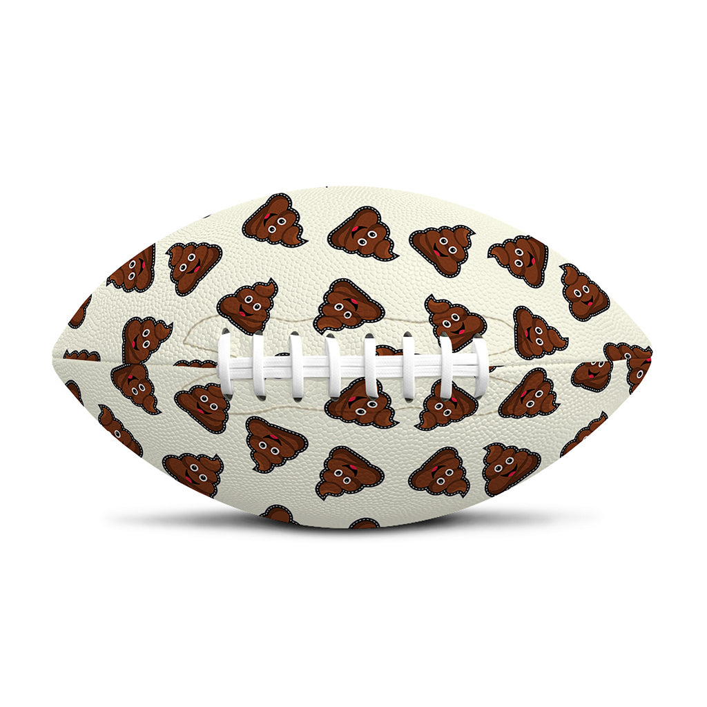 Happy Poop Pattern Print Rugby Ball