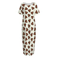 Happy Poop Pattern Print Short Sleeve Long Nightdress