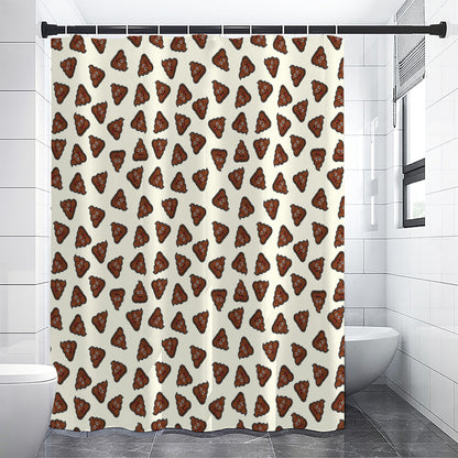 Happy Poop Pattern Print Shower Curtain