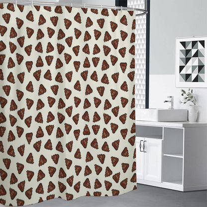 Happy Poop Pattern Print Shower Curtain