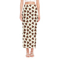 Happy Poop Pattern Print Side Slit Maxi Skirt