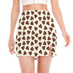 Happy Poop Pattern Print Side Slit Mini Skirt
