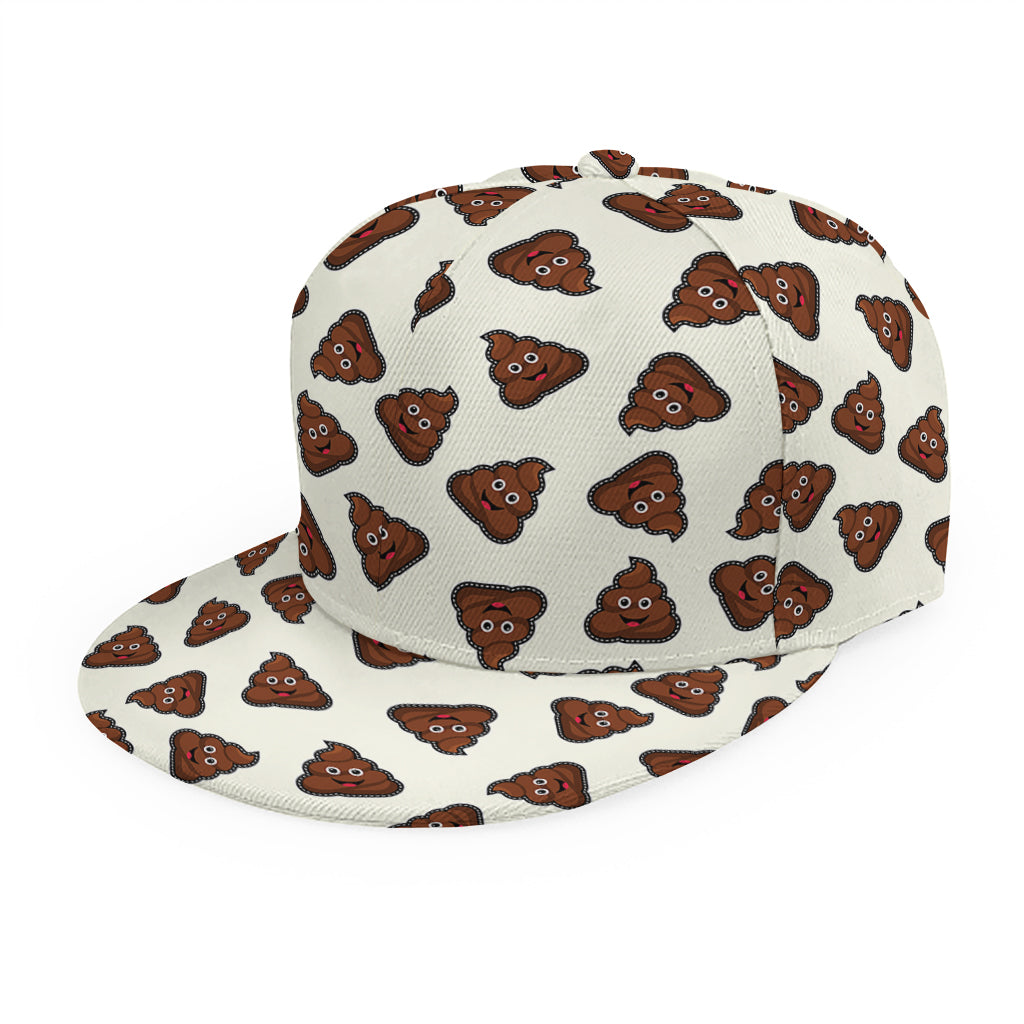 Happy Poop Pattern Print Snapback Cap