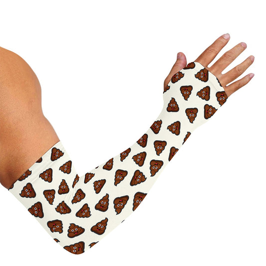 Happy Poop Pattern Print Sun Protection Arm Sleeves