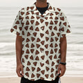 Happy Poop Pattern Print Textured Short Sleeve Shirt