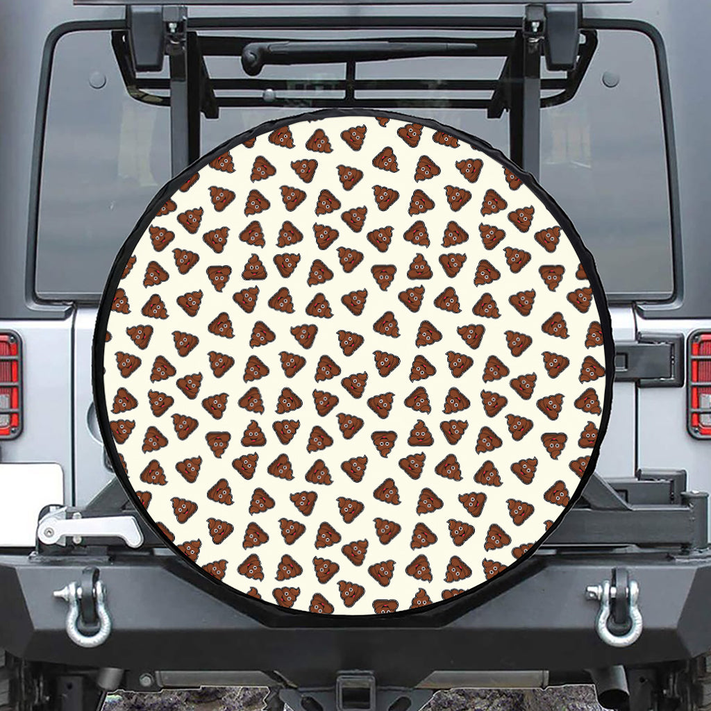 Happy Poop Pattern Print Tire Cover