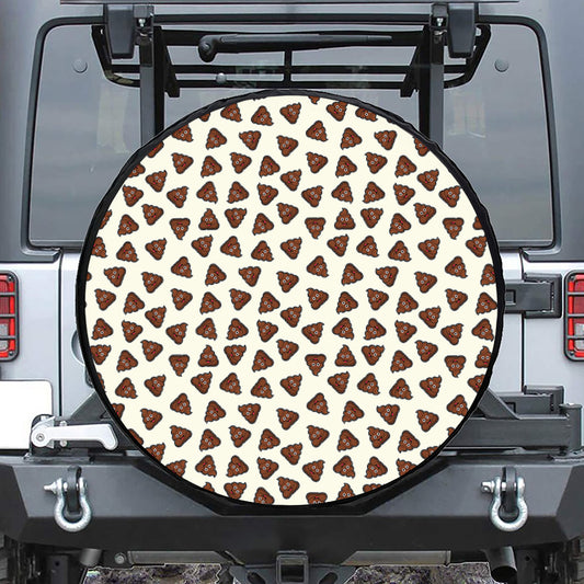 Happy Poop Pattern Print Tire Cover