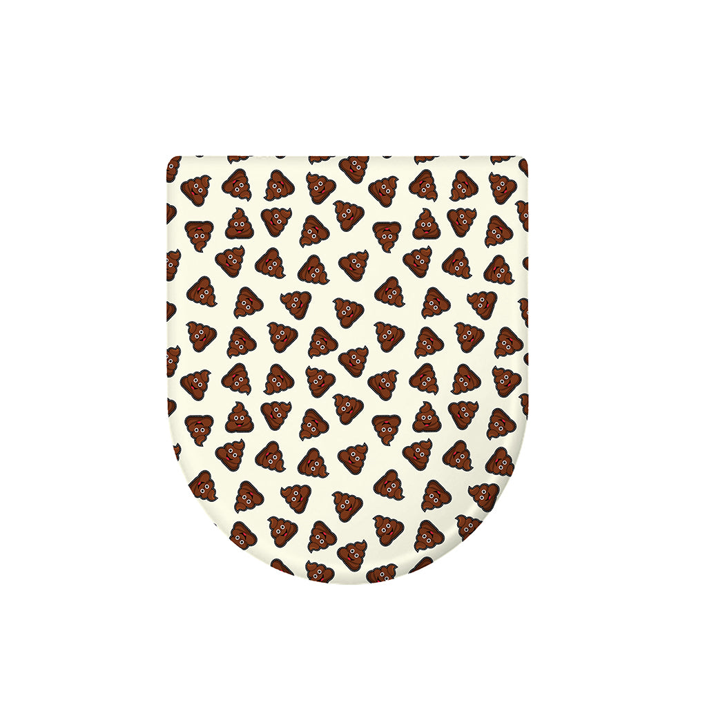 Happy Poop Pattern Print Toilet Lid Cover