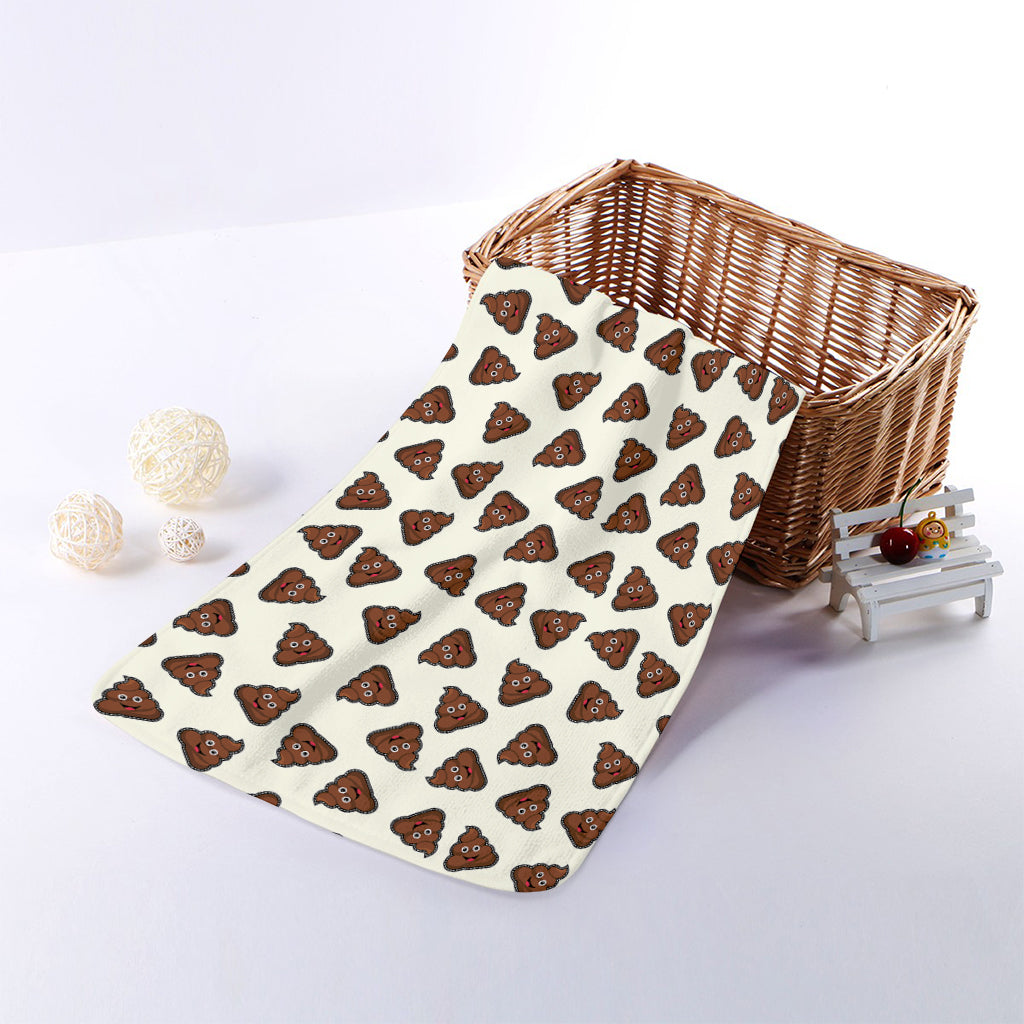 Happy Poop Pattern Print Towel