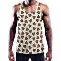Happy Poop Pattern Print Men's Workout Tank Top