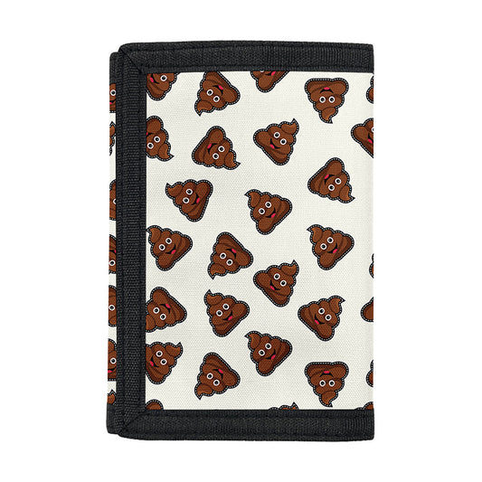 Happy Poop Pattern Print Trifold Wallet