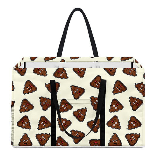 Happy Poop Pattern Print Utility Tote Bag