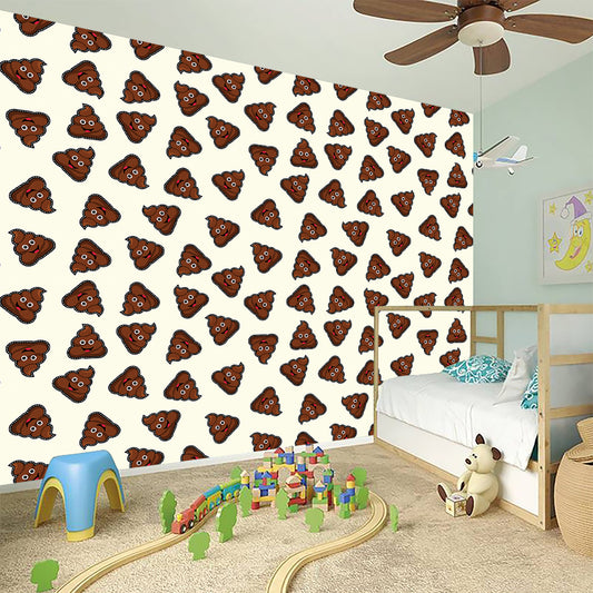 Happy Poop Pattern Print Wall Sticker