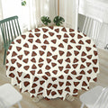 Happy Poop Pattern Print Waterproof Round Tablecloth