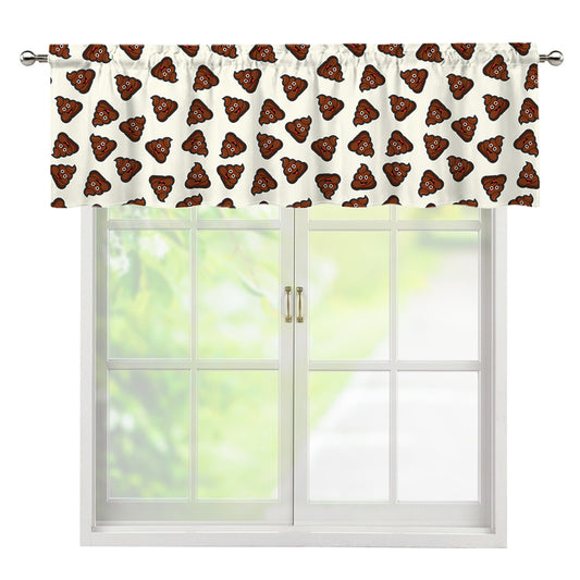 Happy Poop Pattern Print Window Valance
