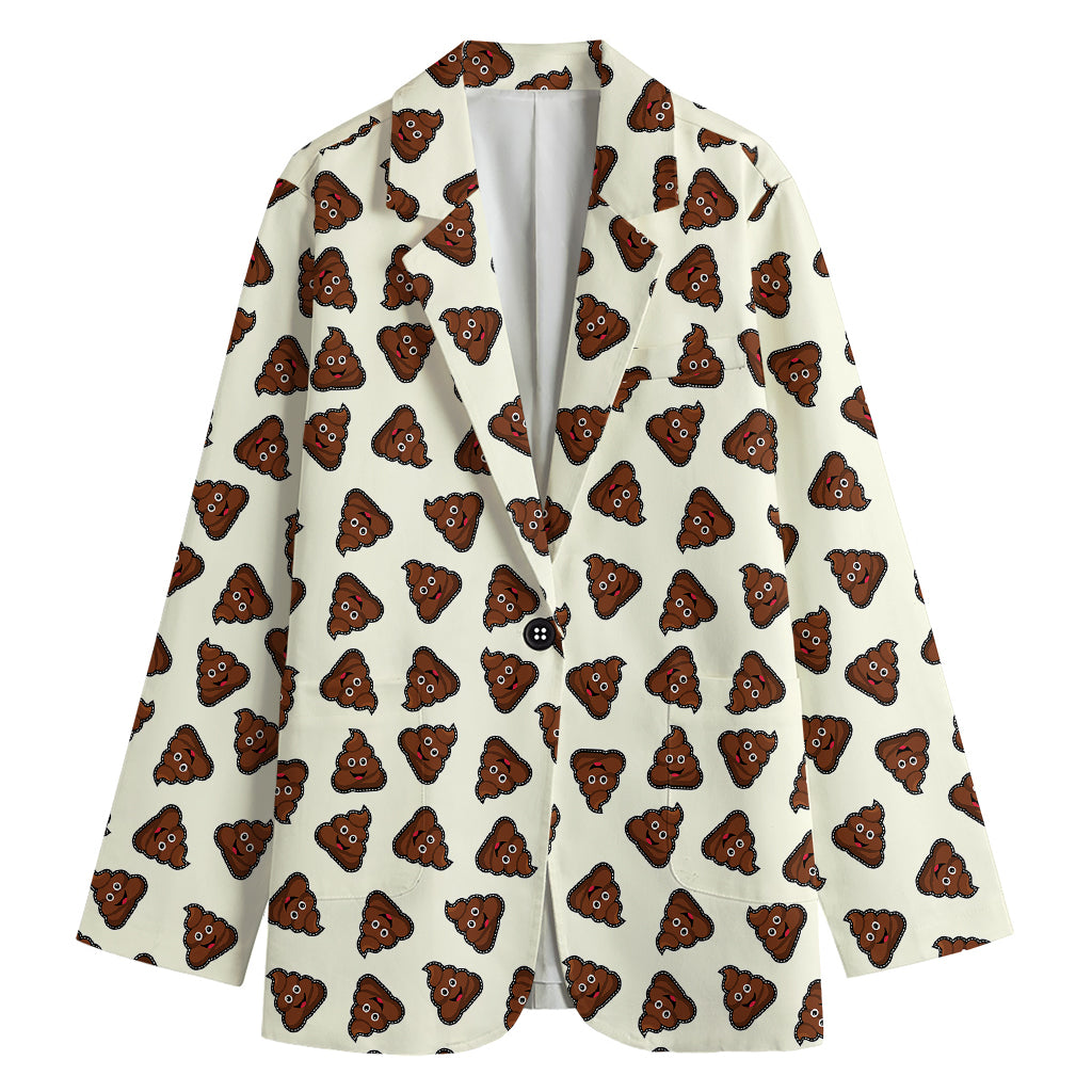 Happy Poop Pattern Print Women's Blazer