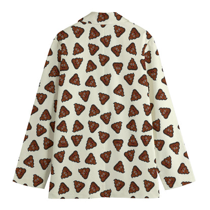 Happy Poop Pattern Print Women's Blazer