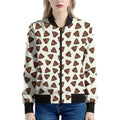 Happy Poop Pattern Print Women's Bomber Jacket