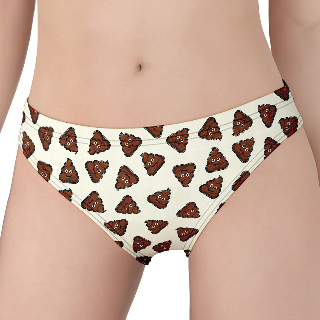 Happy Poop Pattern Print Women's Panties