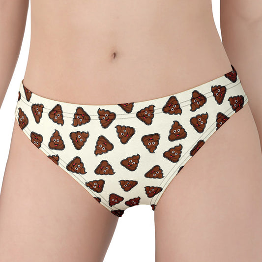 Happy Poop Pattern Print Women's Panties