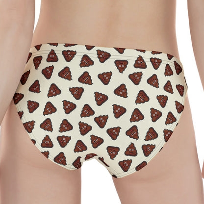 Happy Poop Pattern Print Women's Panties