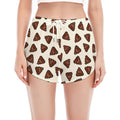 Happy Poop Pattern Print Women's Split Running Shorts