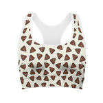 Happy Poop Pattern Print Women's Sports Bra