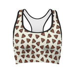 Happy Poop Pattern Print Women's Sports Bra