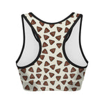 Happy Poop Pattern Print Women's Sports Bra
