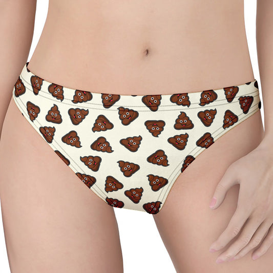 Happy Poop Pattern Print Women's Thong