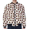 Happy Poop Pattern Print Zip Sleeve Bomber Jacket
