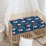Happy Santa Claus Pattern Print Baby Crib Sheet
