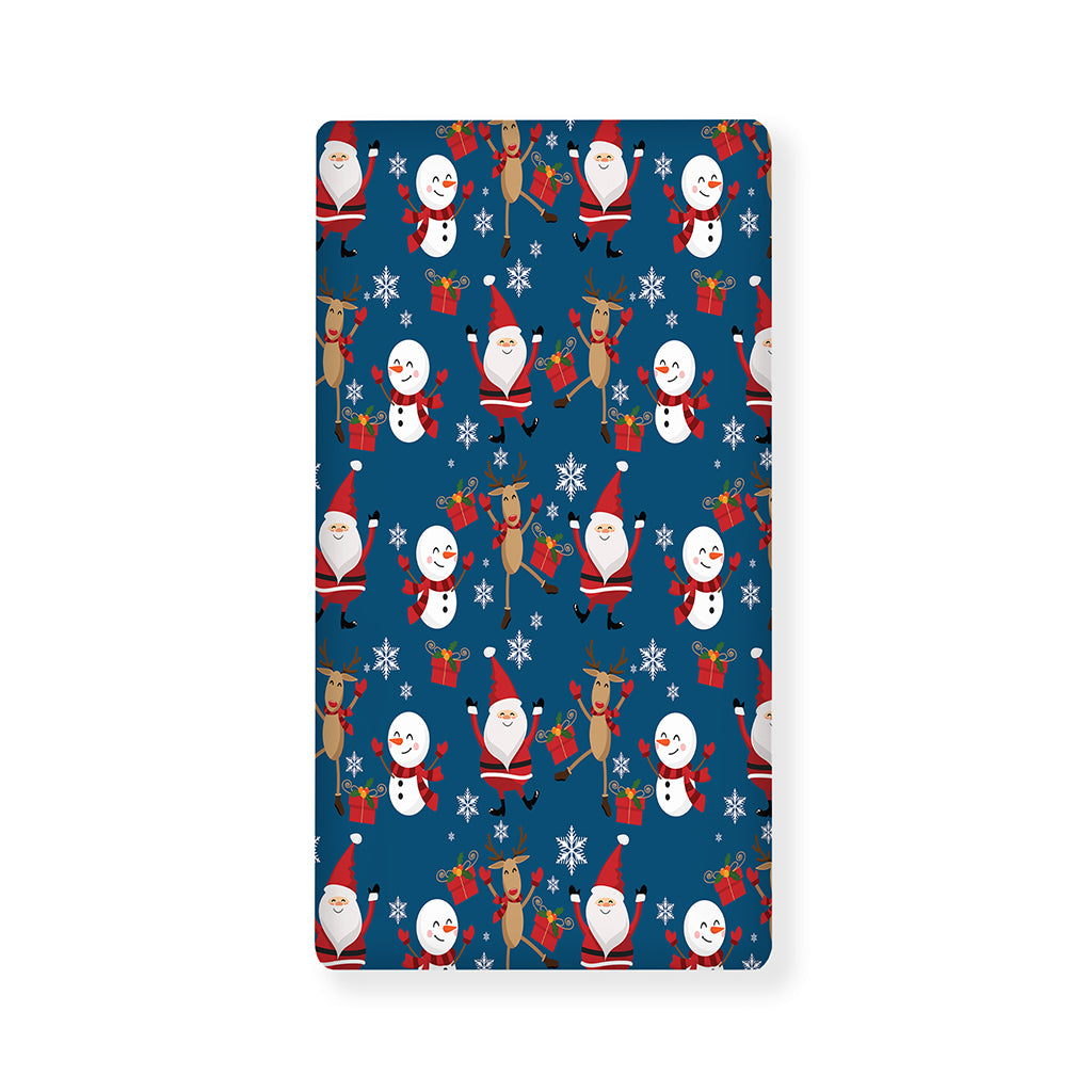 Happy Santa Claus Pattern Print Baby Crib Sheet